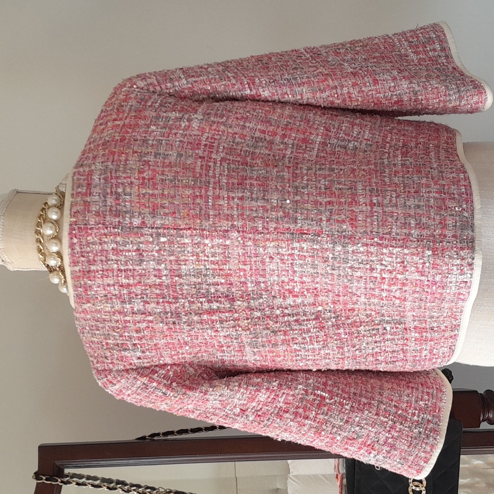 Chic Pink Tweed Women's Blazer - Picture 10 of 10